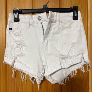 KanCan White Distressed Cutoff Jean Shorts